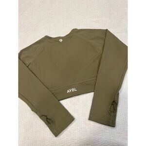 AYBL Olive crop top shirt long sleeve M women